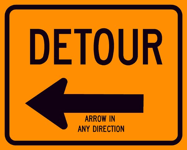 road construction signs detour