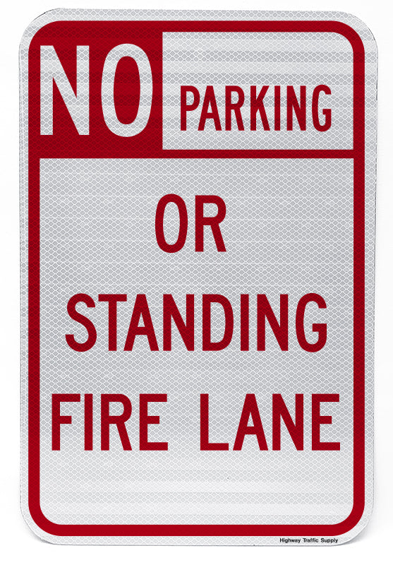 915122-4 Lyle Fire Lane Parking Sign, Sign Legend Fire Lane, MUTCD Code R7-2,  18 x 12 in