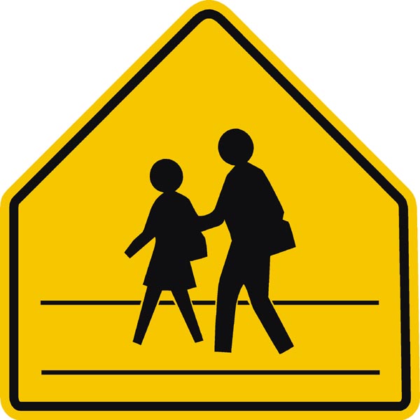 slow children crossing sign