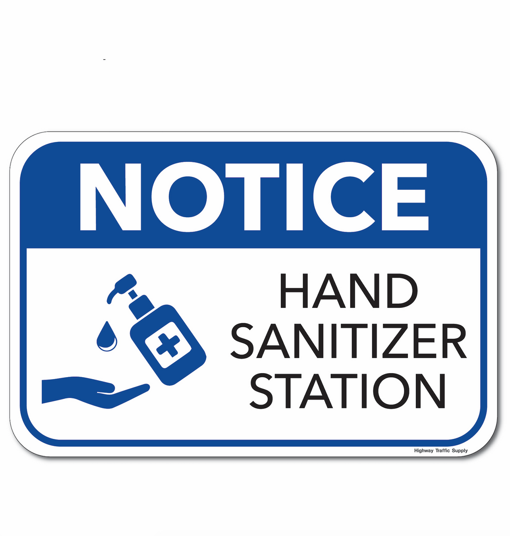 hand sanitizer sign