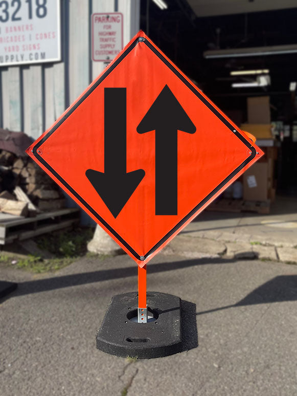 two way traffic road sign