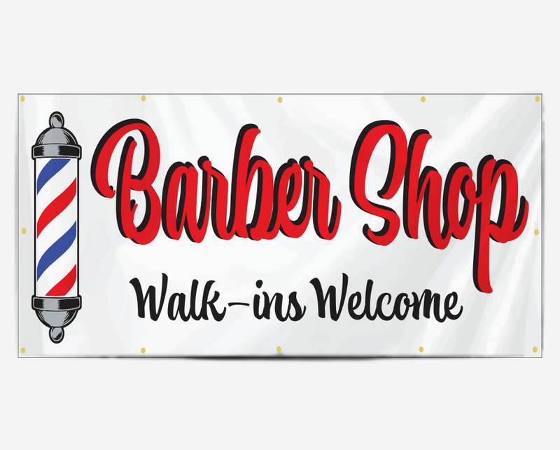 Barber Shop Walk-ins Welcome Banner