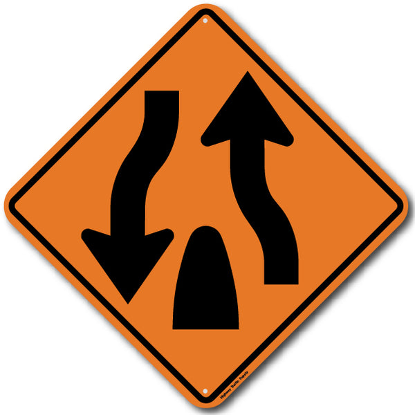 divided road sign